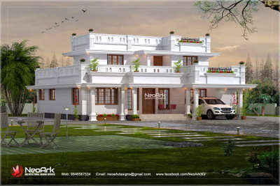 3BHK 2100sq ft house design #Palakkad  #3d  #ElevationDesign  #colonial  #white  #KeralaStyleHouse  #keralastyle