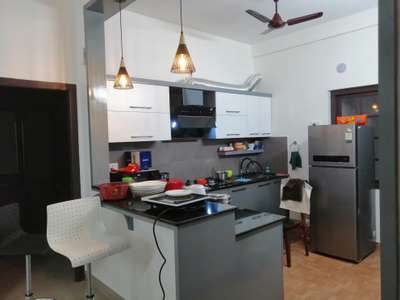 small kitchen
gray and white combination