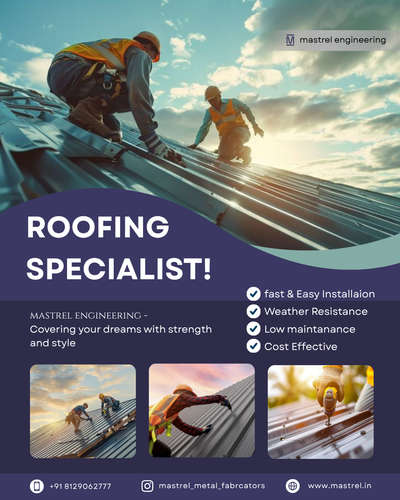 Transforming rooftops with strength, precision, and long-lasting protection.

At Mastrel Engineering, we deliver roofing solutions that are durable, weather-resistant, and built to stand the test of time.

Your structure deserves the best we make it happen.

#MastrelEngineering
#RoofingExperts
#RoofingContractor
#MetalRoofing
#RoofInstallation
#FabricationWorks
#StructuralFabrication
#ArchitecturalContractors
#IndustrialRoofing
#ConstructionServices
#HomeConstruction
#BuildingMaterials
#KoloCommunity
#ConstructionIndia
#FabricationExperts
#EngineeringSolutions
#QualityConstruction
#RoofingSolutions