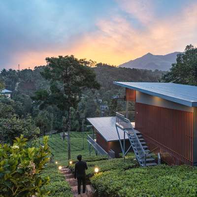 Strem view Resort at vythiri, Wayanad 
. 
The site is located at wayanad in a tea plantation with a beautiful stream flowing through it.
 The site has gradual slope with a tropical dense forest on one side. The design brief was for three cottage and a pool area to be constructed in phases. The first place involved two cottages. Due to the sloping nature of the site the cottages have been designed on stilts so as to give an illusion that they are floating over the tea plantation. The cottages have been designed with providing views of the stream and surroundings. Large glass areas have been used to provides a space to enjoy the views while winding down in the evening.
. 
. 
. 
. 
. 
. 
#resort #wayanad #dezeen #designexterior #facade #archdaily #architecturelovers #nature #forest #vythiriresorts #modernfacades  #teaplantation #projects #rplusaarchitects #stay #wayanadgram #architecture #tourism #kerala #keralatourism #godsowncountry  #architectsinperinthalmanna #vythiri #vythiriwayanad