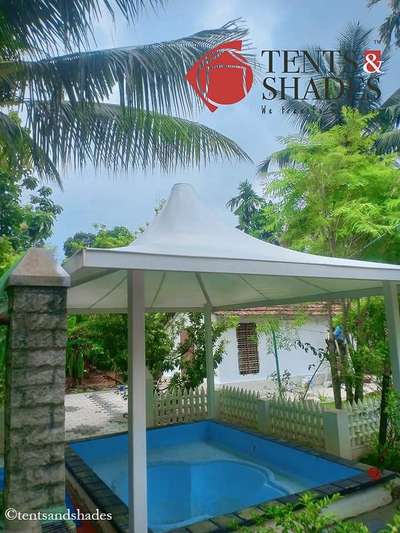 Tensile Fabric Gazebo  #gazebo #tensilefabric #Tensile #swimmingpool #shades #tensileroofing #tensilecarporch #all_kerala #Architectural&nterior