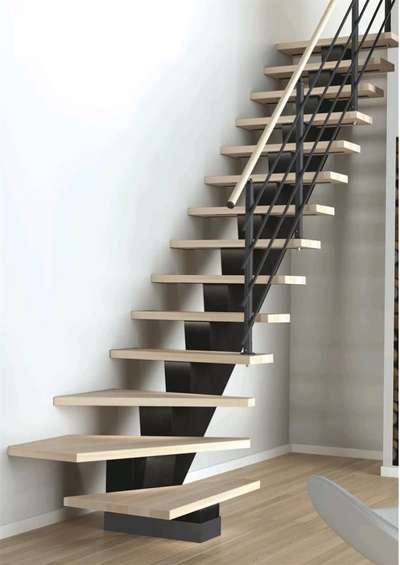 Indori fabrication work's haingging Stairs Design And would Fitting Works  #WoodenStaircase