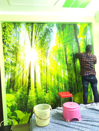 3D customised wallpaper work by Chetan interior