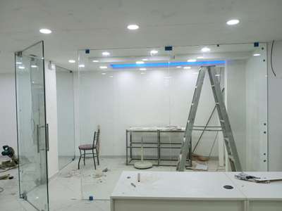 12 toughned glass Patch fittings office partition cabin partition  sight comad tech Trivandrum