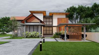 #New Design

#CLIENT : Ramesh & Mini
           
#AREA : 2468 sq fT

#LOCATION : MannanCHery, ALapPuzha

#DESIGNED FOR : Aaspire Build tech, Kottayam