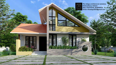 Upcoming project @Kottarakkara 
for Fr. Thomas Mathew and family 
1400 sqft 3bhk home with tropical modern design 
 #tropicalhouse  #SlopingRoofHouse  #architecturedesigns  #ContemporaryDesigns  #tropicalminimalistic   #trpicalmodernstyle