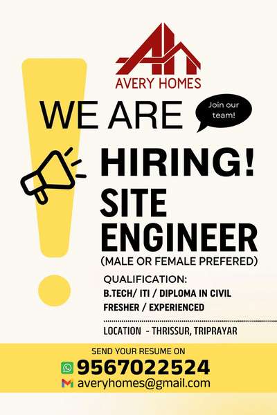 Need Site Engineer at Thrissur #veed #veedudesign #HouseConstruction #civilconstruction