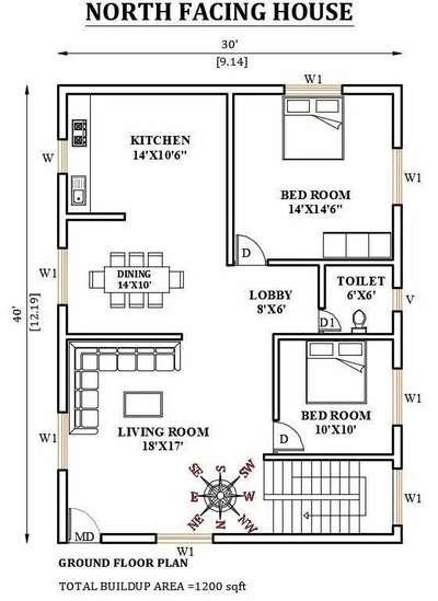 North facing house 1200 sqft
 #2DPlans drawing  #northfacing  #1200sqftHouse  #contact