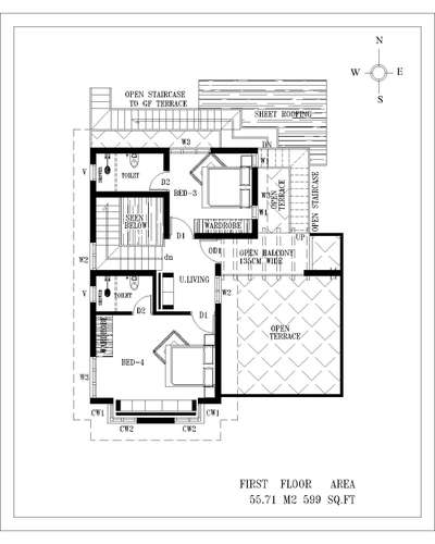 first floor-599 sq. ft