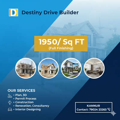 Budget package available!!!!! 
starting at 1950/SqFt 
#HouseConstruction #budget-home #budgetpackage #constructionsite #constructioncompany #bestinteriordesign #bestconstructioncompany #Kannur #kannurconstruction #plan #designideas #destinydrivebuilder