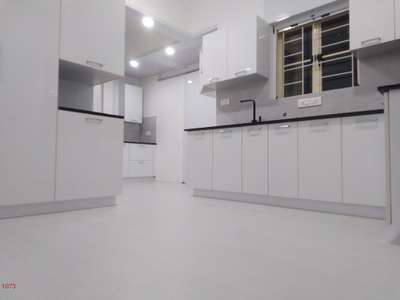 Kitchen cabinet,  Noel greenature, Kakkanad,@Thomson woodex with acrylic white lam #