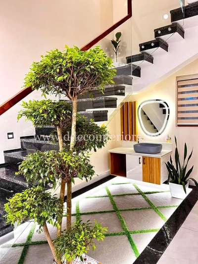 #credits to Deco interiors 
#StaircaseDecors 
Stair with small stoneyard 💗