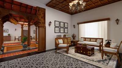 Everlasting beauty of traditional architecture . #chettinad  #Architectural&Interior #courtyardgarden  #courtyard #TraditionalHouse #chettinadinterior  #LivingroomDesigns #diningroom