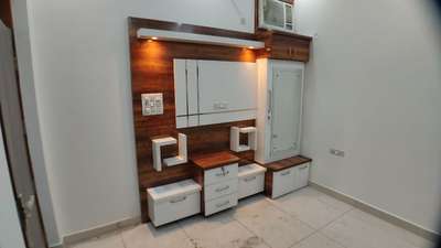 Tv unit with dressing table #DressingTable #makeupstudio #LivingRoomTVCabinet