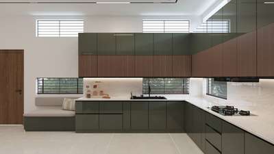 KITCHEN AREA 
Green and wood touch designing 
 #KitchenRenovation #Residencedesign  #LargeKitchen  #WoodenKitchen  #KitchenInterior  #Architectural&Interior  #explore  #trendingdesign  #merinoleminates  #ebcoindia  #artechdesign  #Designs  #KeralaStyleHouse #keralahomeplans  #homeinspo  #interiordesigers