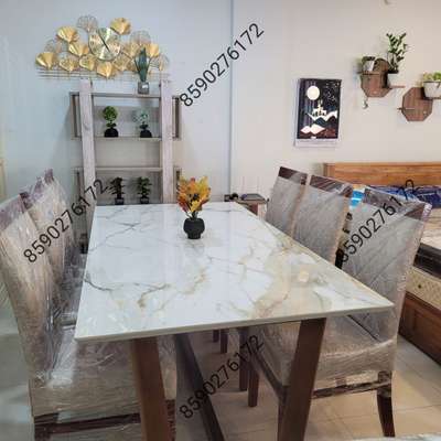 Big discount ❤🥰🤝🏻🤝🏻               
6*3.5 table with 6 chair marbles Top 74990!!! #DiningChairs #marbletable #marble