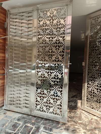 #Steeldoor  #wood+ss+glass  #steelgatedesign