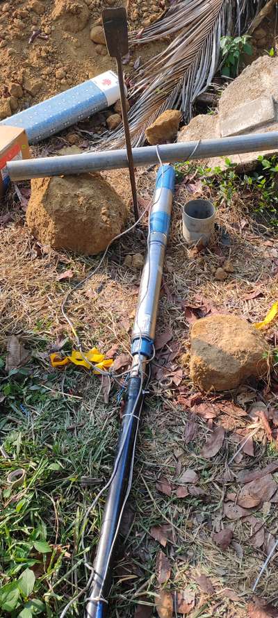 1.5 hp taro single phase borewell submersible pump installation at karukutty.