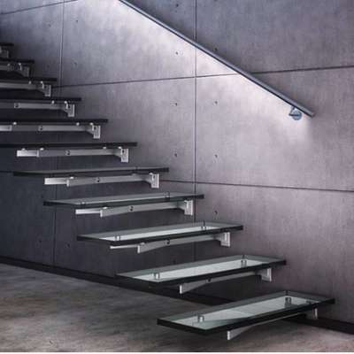 #GlassHandRailStaircase