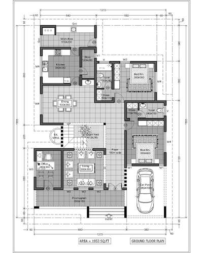 2D model Plan #3000sqftHouse