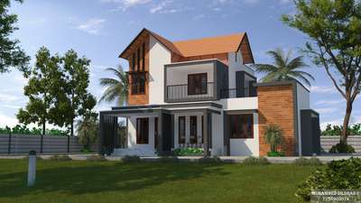 #exteriordesigns #3dhouse #doublestorey #modernhousedesigns #modernarchitect 
4BHK 1837.414 Sq.ft