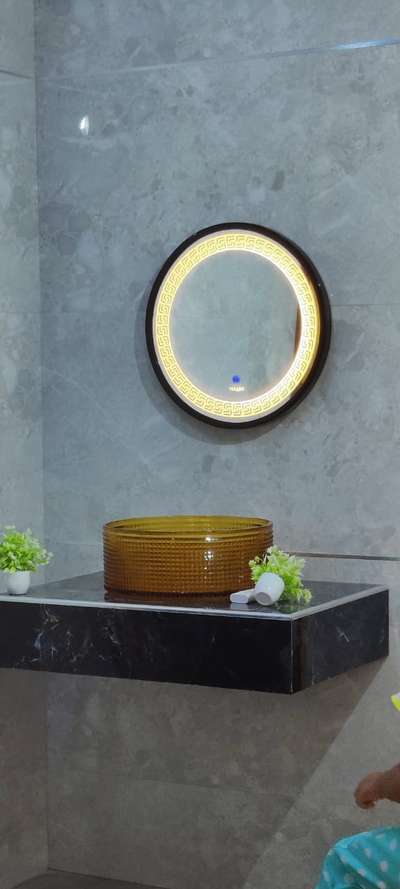 crystal wash basin # LED mirror # www.texaro.in