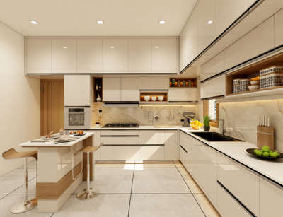 #ModularKitchen  #Architectural&Interior  #KitchenInterior  #islandkitchen  #ushapekitchen