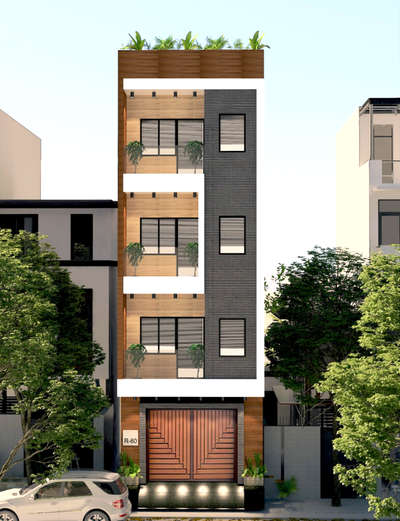 exterior elevation for our recent project in Delhi #exterior_Work #tileelevation #constructionsite