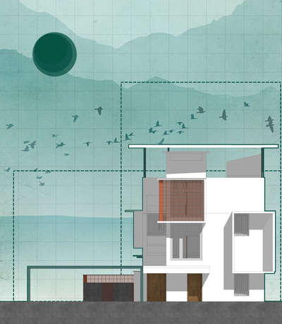 Residence elevation illustration 

proposed residence at Ernakulam