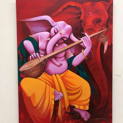 #Ganesha Painting #Acrylic on Canvas #Artist #Art #Artistic #Decor #Wall Decore #Painting Artist #Indore Artist #InteriorDesigner #Art Stories