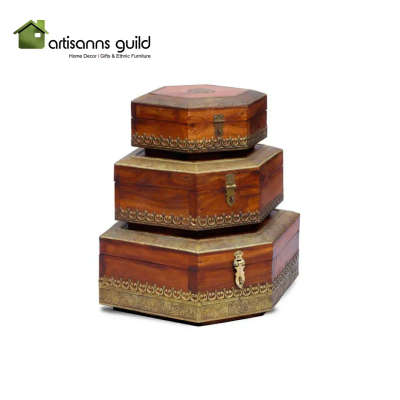 Crafted in wood, this box is crafted from traditional aspects adding to its character. Our Wooden Jewellery Box is good at holding your jewellery and other utilities. It would also be a great decor at home.