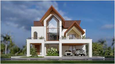 proposed one in Trivandrum  #ContemporaryHouse #tropicalhouse #modernhousedesigns #SlopingRoofHouse #LandscapeDesign