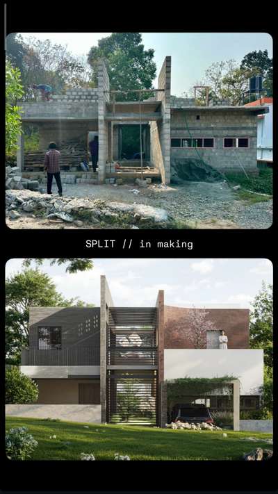 Split Under Construction 

 #keralaarchitectures #modernhome #modernelevation #modernminimalism #ContemporaryHouse #courtyard  #courtyardhouse