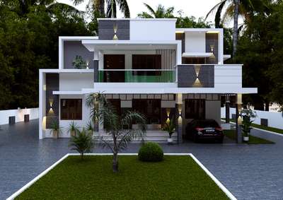 #4BHK  HOME EXTERIOR VIEW 3D DESIGN...