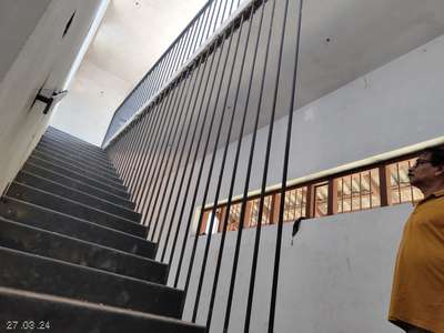 modern staircase and handrail completed 💯 in mampad Nilambur 6 mm TATA MS plate and TATA 18 mm Polish rad