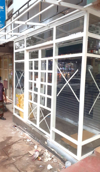 extension of shop gp pipe frames with glass