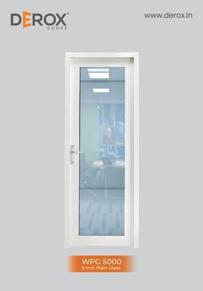 #upvcdoors plane glass door with white profile