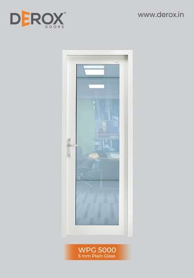 #upvcdoors plane glass door with white profile