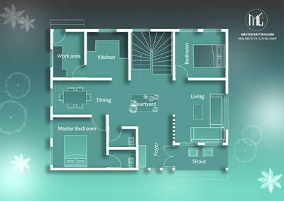 2 BHK floor plan design
Single storey
Area: 1000sqft

 #FloorPlans #rendering #houseplot #SmallHomePlans