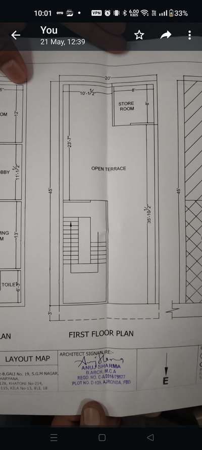 hello , i have 100 sqyard property at SGM nagar Faridabad, ground floor is already built, now want to make 1st floor over that, but need new layout on 1st floor.