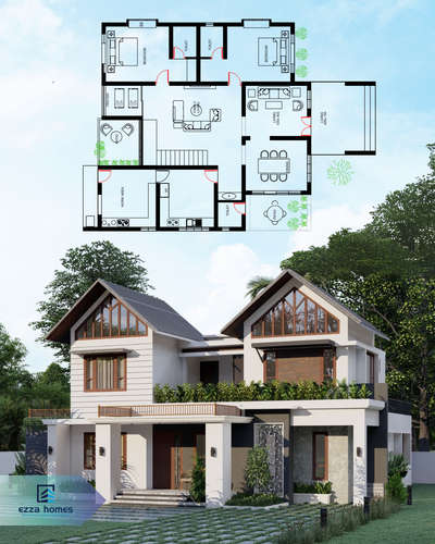 🏠 Proposed Residential Project for Mr.Navas @Padinjarangadi.
Total Area: 3145Sqft
.
.
#ezzahomes From Concept to Creation.
 #FloorPlans #trendingdesign  #3000sqftHouse  #ezzahomes  #SlopingRoofHouse