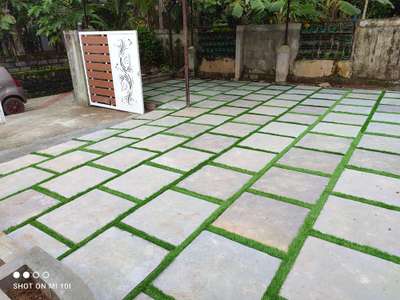 Thandoor stone (Gray )colour with Artificial Grass