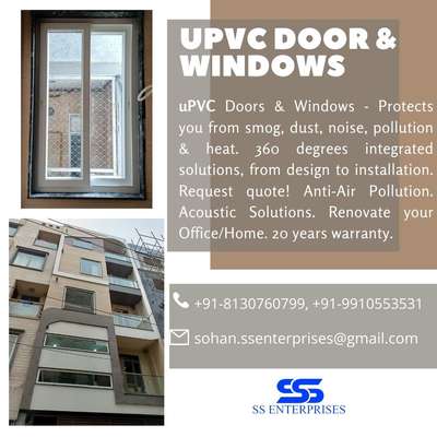 UPVC Doors & windows.. contact us to protects your home from dust, noise pollution & heat.