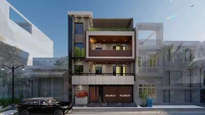 Mr. puri residence in Delhi.
challange was to create this faccade in partially constructed building with limited exploration possibilities.
we came up with this proposed design. and it is under construction  #semi_contemporary_home_design 
 #architecturedesigns 
#consultants 
#homeconstruction