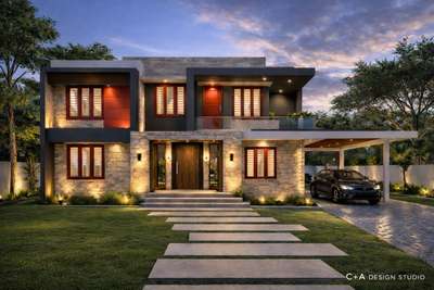 Contemporary Residence proposal at Cherthala 
 #Residencedesign 
 #residentialinteriordesign 
 #residencelandscape 
 #LandscapeGarden 
 #lightingdesign