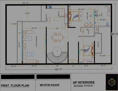 floor plan of 3bhk 
by AP INTERIORS 
Aarti Pandey 
#FloorPlans #floorplan3d #project_planing