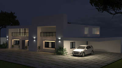 HOME exterior
3D rendering 
#homedesigne #homeexterior 
#3d #nightrender 
.
.
.
.
For 3D works Contact 
watsapp : 7736121004