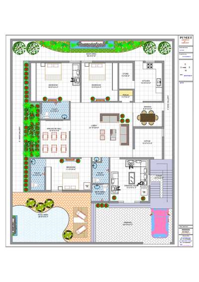 *Architecture layout with all details *
We provide best plans according to vastu with all details like furniture, wardrobe, utility etc.