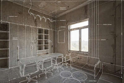 From blueprint sketches to finished comfort, watch this modern workspace come to life. ✨ Our design philosophy: bridging the gap between raw potential and precise reality. Which of these three stages speaks to you most? Tell us in the comments! 👇
 #interiordesign  #architecture   #hometransformation  #designjourney  #officeinspo  #curatedspaces  #constructiontocompletion  #modernhome  #luxuryinteriordesign  #designinspiration