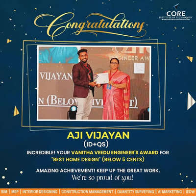 Vanitha Veedu engineer awards for best home design below 5 cent